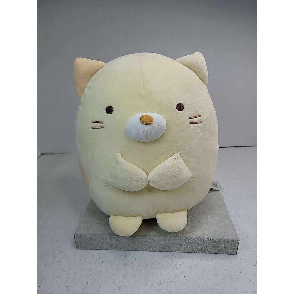 San-X, Sumikkogurashi Cream Kitty Cat or Neko Sitting Plush, 9.5 Inches Tall